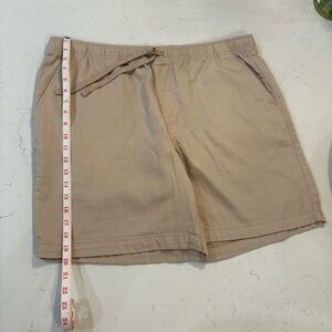 Old Navy Men’s XL Khaki Linen-Blend Jogger Shorts Drawstring Tan